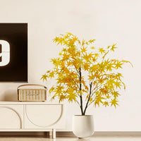 Garvee 4 piedi albero di acero artificiale decorazione autunnale con vaso di plastica per soggiorno e festa 120-180 cm giallo