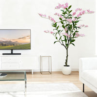 Albero di gelsomino artificiale Garvee grande con vaso bianco per casa, soggiorno, camera da letto, ufficio, giardino, rosa
