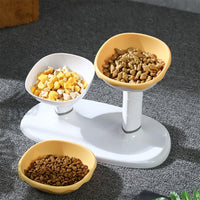 Garvee Ciotola Per Gatti Regolabile Altezza Sollevata Antiscivolo Set Cibo Acqua Interni Plastica Resistente Design Ergonomico