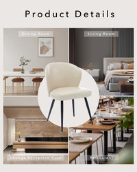 Set di 2 sedie da pranzo Garvee in pelle ergonomica con gambe in acciaio per cucina e sala da pranzo, altezza seduta 23,2" neutra