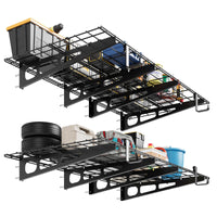 Scaffali da parete per garage Garvee Heavy-Duty 2x6 piedi in metallo acciaio per officina e garage, sabbiati, accessori completi