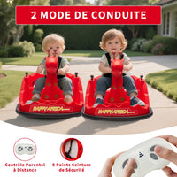 Auto elettrica per bambini Garvee Kids con rotazione a 360°, design a forma di giraffa, rossa con LED, per bambini dai 3 anni in su