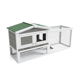 Garvee Gabbia per Conigli in Legno Resistente Impermeabile con Rampa Antiscivolo in Metallo 2 Piani Interno Esterno - Grigio 152 cm