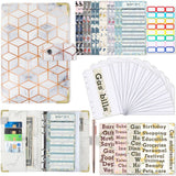 Raccoglitore ad anelli Garvee Budget Planner A6 con buste porta denaro e vano porta contanti, raccoglitore per il risparmio per il budget familiare, compatto e pratico, pellicola in PVC