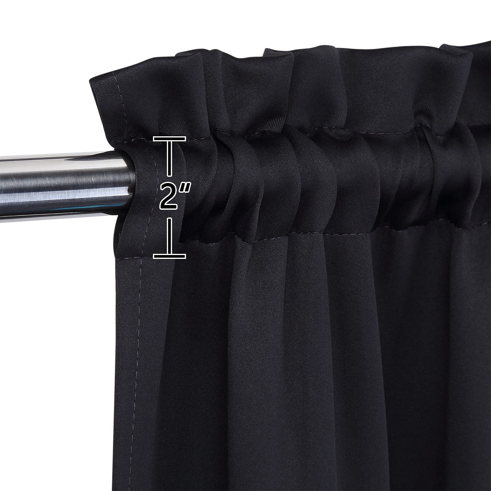 Tende oscuranti corte Garvee da 36 pollici per bagno, 2 pannelli, poliestere, oscuranti, tasca per asta, piccole finestre, bianco