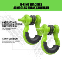 Kit di recupero con verricello Garvee – Acciaio 3x8, resistente alla corrosione – Ideale per camion, SUV, ATV e avventure fuoristrada