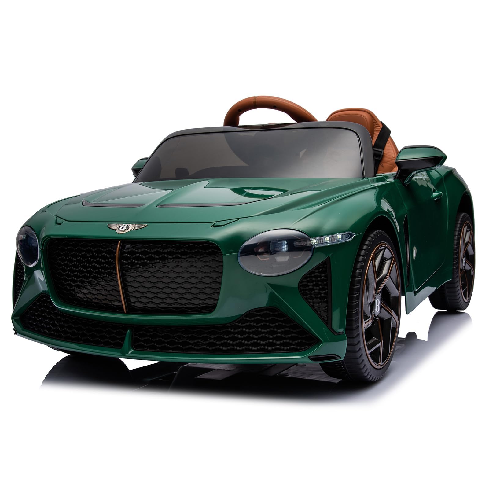 Garvee 12V Auto elettrica per bambini verde scuro con telecomando, veicolo elettrico stabile per divertimento in giardino e tour di scoperta per bambini e bambine dai 3 anni in su