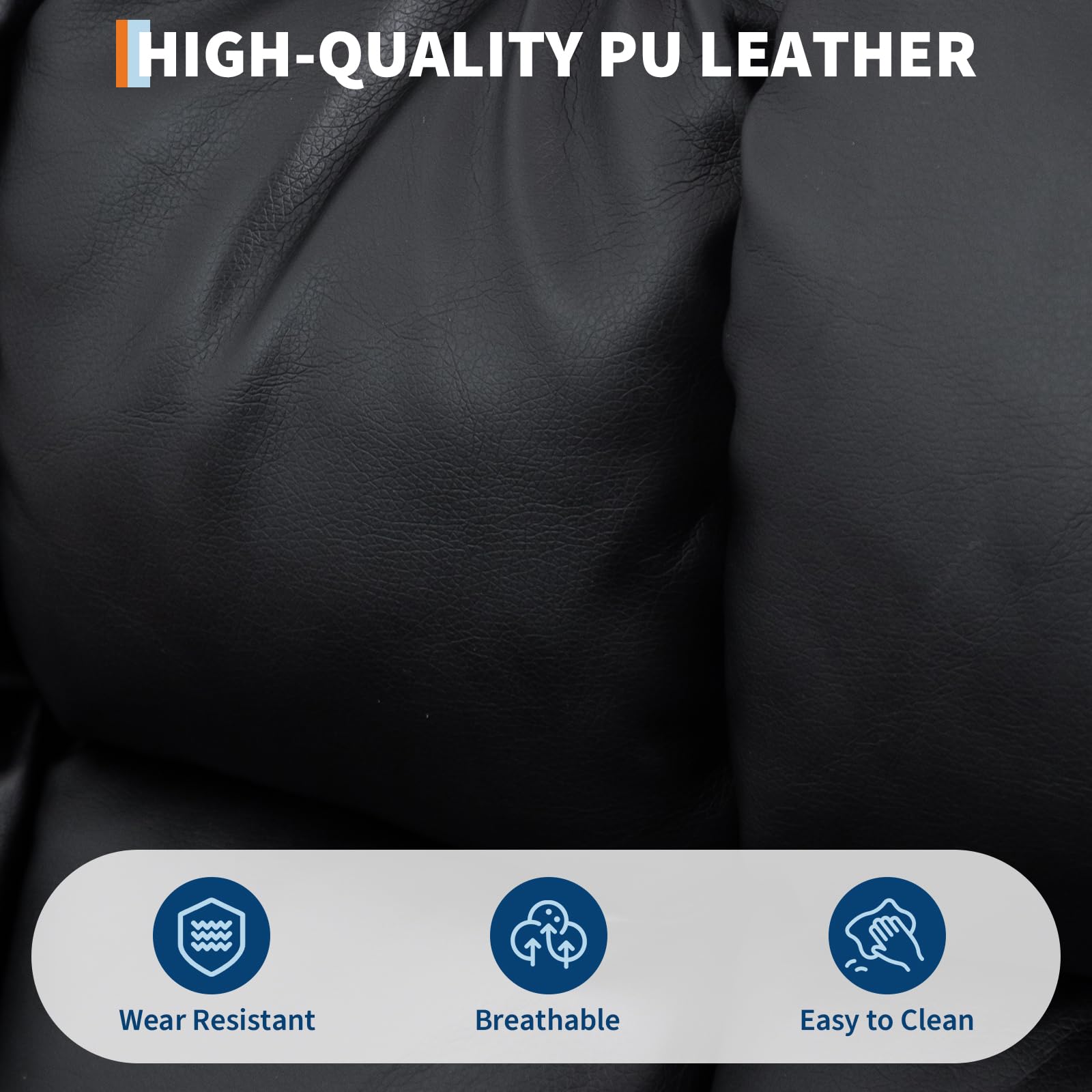 Sedia da ufficio Garvee in similpelle ergonomica regolabile con poggiapiedi, struttura in metallo, girevole a 360° per casa, ufficio, gaming, nera