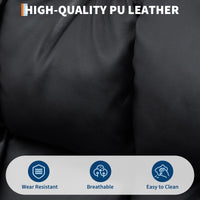 Sedia da ufficio Garvee in similpelle ergonomica regolabile con poggiapiedi, struttura in metallo, girevole a 360° per casa, ufficio, gaming, nera