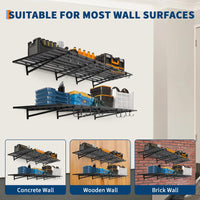 Set di pareti cucina con 2 pezzi, garage, 2 x 4 piedi, ganci in metallo, ufficio e garage, nero, capacità di carico di 800 libbre