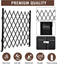 Cancello di sicurezza pieghevole doppio Garvee 61"x122" in acciaio con rulli a 360° per cortili e garage Robusto e flessibile