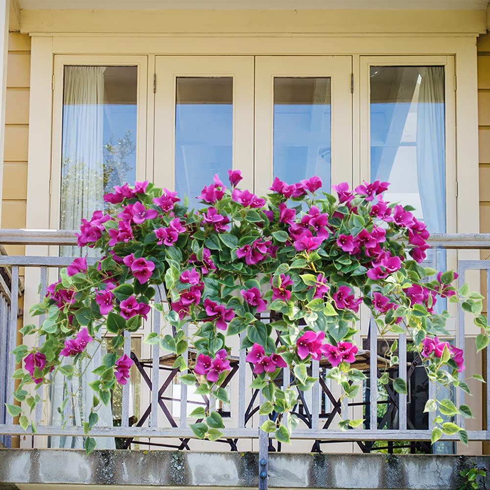 Garvee Fiori Artificiali Sospesi Piante Viola 65,5 cm per Recinzione da Muro Patio Ufficio Giardino Decorazione per Feste di Nozze
