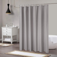 Tenda da doccia Garvee Waffle Plaid, poliestere pesante, 72x72 pollici, grigio, arredo bagno di qualità alberghiera
