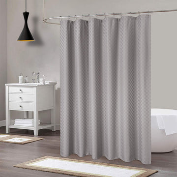 Tenda da doccia Garvee Waffle Plaid, poliestere pesante, 72x72 pollici, grigio, arredo bagno di qualità alberghiera