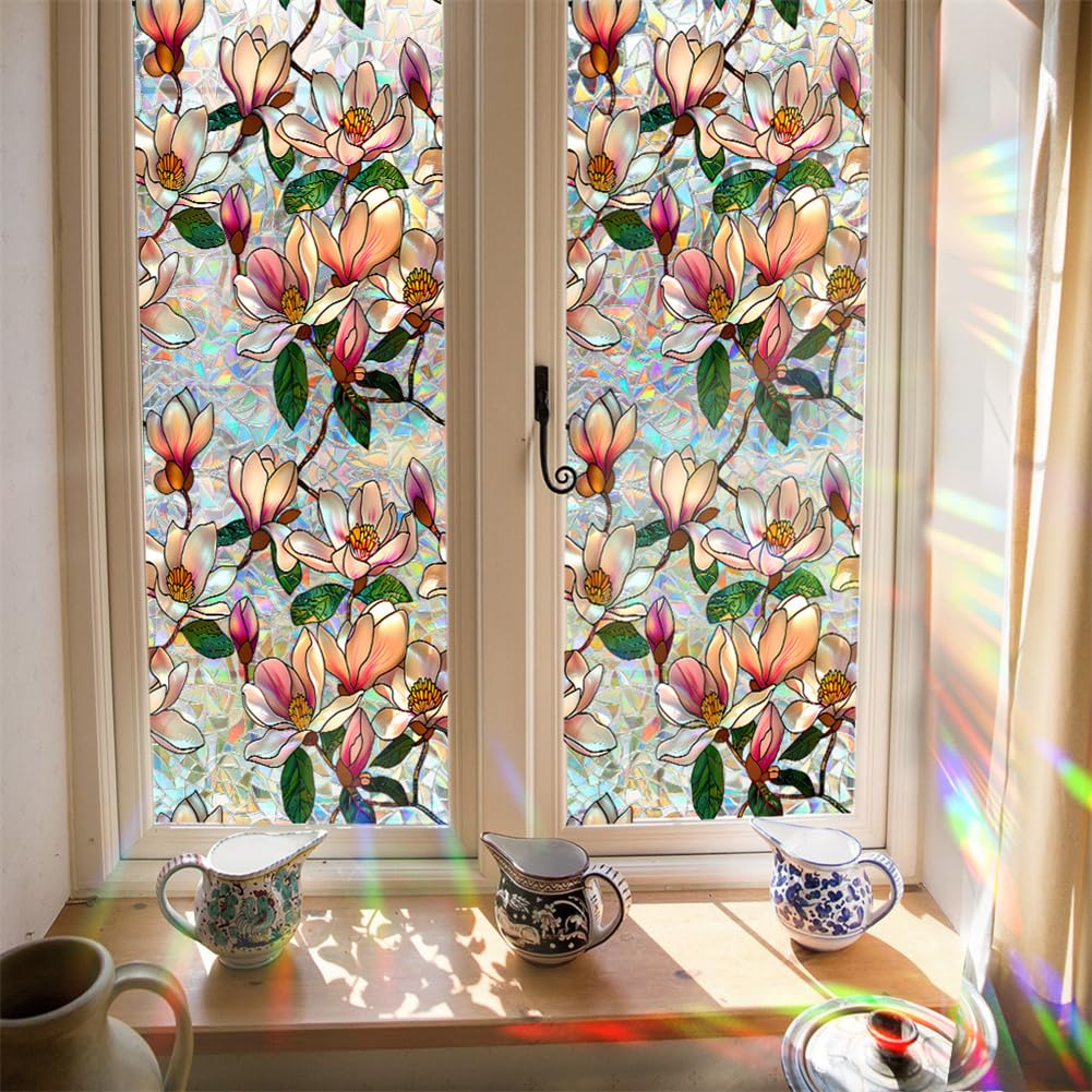 Pellicola per finestre GARVEE autoadesiva opaca anti-UV motivo vegetale 43x100cm