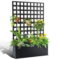 Fioriera in metallo Garvee con traliccio, metallo zincato, antiruggine, giardino esterno, 71"x47"x12", schermo per la privacy