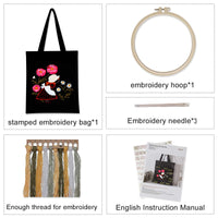 Set di bordi Garvee per borsa in tela con motivo floreale, kit per punto croce, filo da ricamo, telaio da ricamo per ragazze, idea regalo fai da te