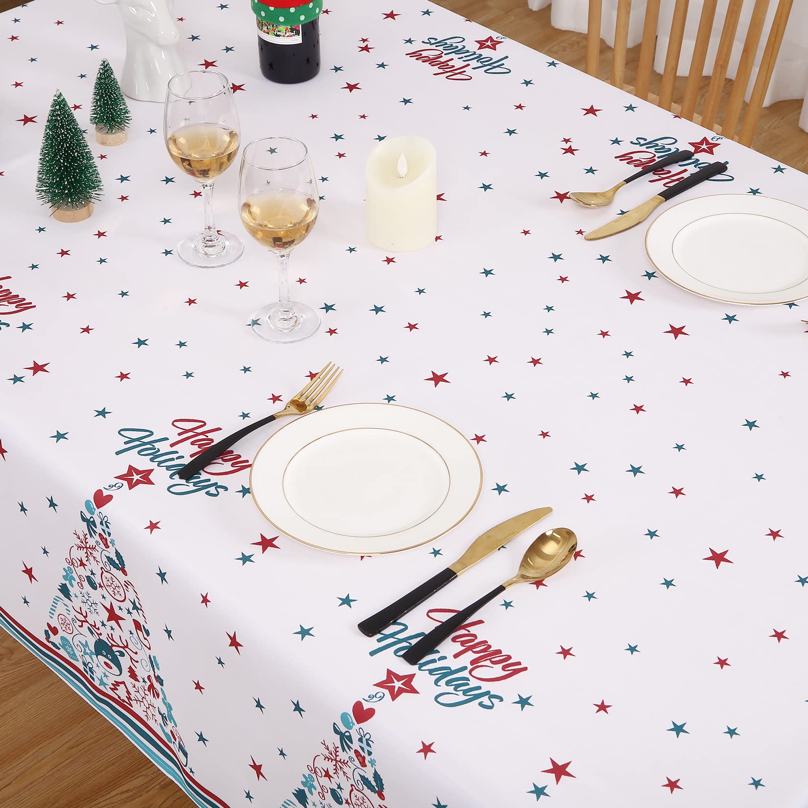 Tovaglia rettangolare Garvee 54x90" in poliestere impermeabile e antimacchia per sala da pranzo, cucina, buffet, feste, campeggio, colore sfumato, resistente