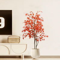 Garvee 6 piedi albero di acero artificiale decorazione autunnale con foglie di seta morbido vaso di plastica per casa e festa 120 cm rosso