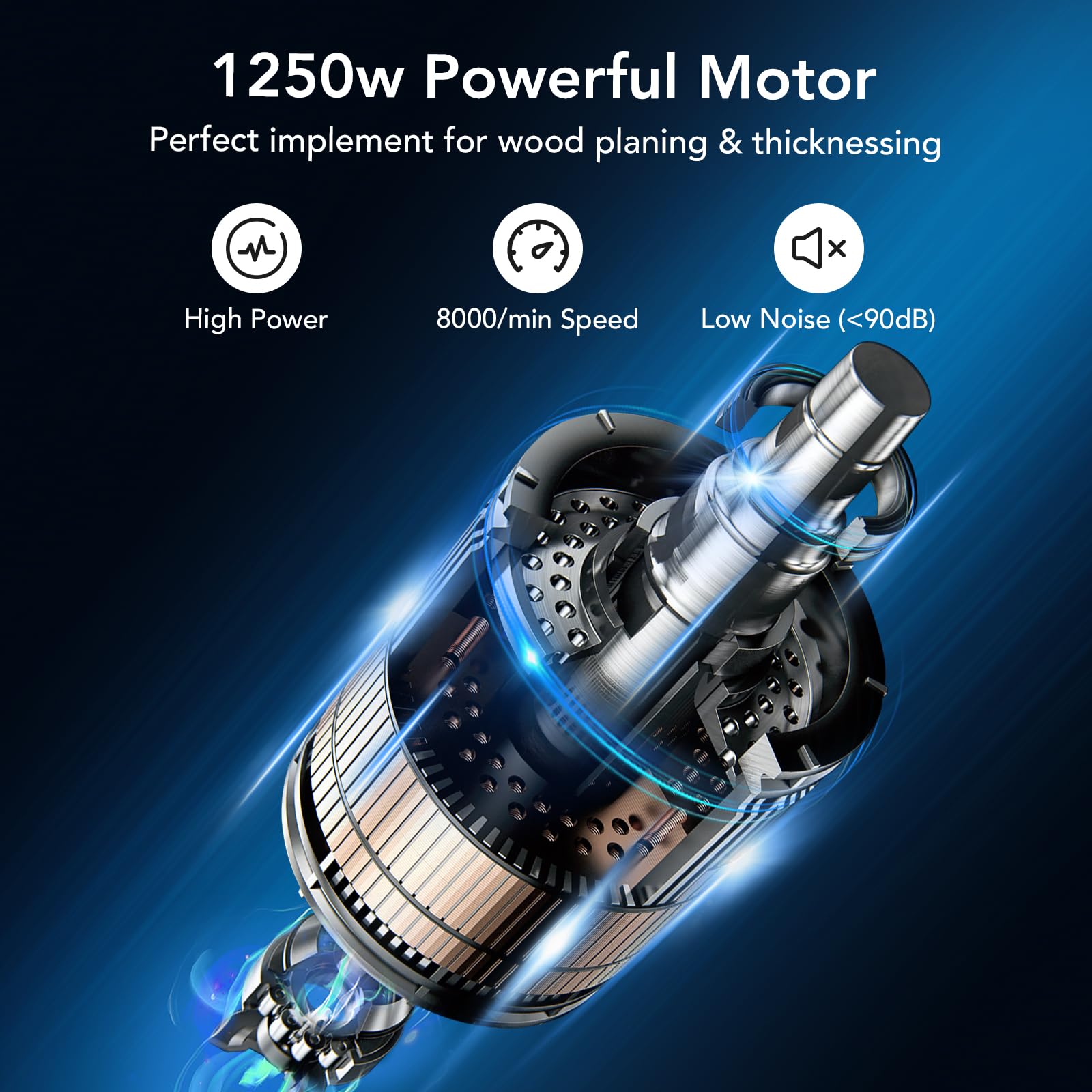 Pialla Elettrica da Banco Garvee 1250W per Festa del Papà | 8000 Giri/min, Silenziosa, Larghezza 204mm, per Legno e Officina Mobili