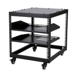 Garvee Rack Server Open Frame 10U Acciaio Regolabile 58-102cm 4 Ruote Bloccabili Uso IT e AV Nero