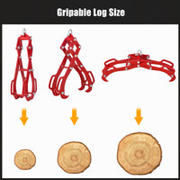 Pinza per Tronchi GARVEE a 4 Artigli, Gancio di Sollevamento 1360 kg, Girevole a 360°, Acciaio Robusto, Rosso, per Trattore e Disboscamento