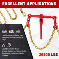 Set di legature a catena Garvee da 3/8"-1/2" in acciaio zincato grado 70 per industria e agricoltura, gancio regolabile da 10 piedi