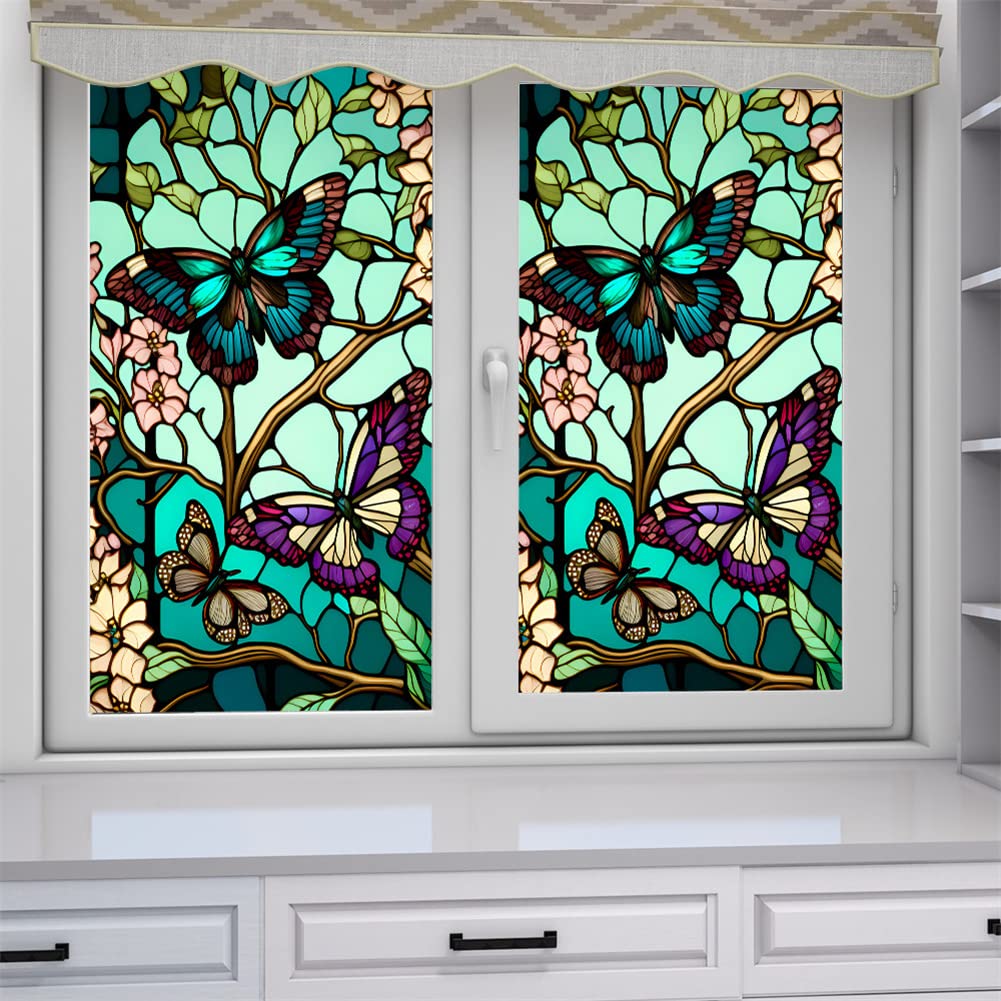 GARVEE Motyl Window Film Pellicola per la privacy statica con protezione UV per spazi abitativi 60x100 cm Trasparente