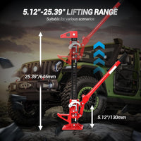 Garvee 33" Farm Jack 7000 libbre Meccanismo di sollevamento per impieghi gravosi Acciaio robusto fuoristrada per trattori e SUV
