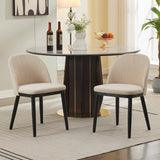 Sedie da pranzo imbottite Garvee, set da 2, beige, moderne, cuscini spessi, gambe in legno, schienale ergonomico, per cucina e bar - Come mostrato