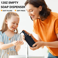 Dispenser di sapone manuale da parete Garvee, ricaricabile con dispenser di shampoo e bagnoschiuma per bagno e cucina, igienico, salvaspazio