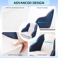 Sedile per barca pontone Garvee, modello Captain Bucket, in vinile marino, construction stable, comfortable, 19.5"H x 22"W x 21.5"D