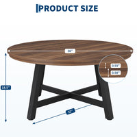 Tavolino da caffè rettangolare moderno Garvee 102x52cm in legno robusto marrone/nero per soggiorno e balcone