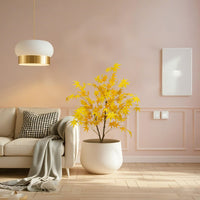 Garvee 4 piedi albero di acero artificiale decorazione autunnale con vaso di plastica per soggiorno e festa 120-180 cm giallo