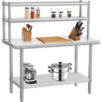 Tavolo da lavoro in acciaio inox Garvee – Regolabile, antiruggine, dimensioni complessive 91x61x138 cm, capacità di carico 662 kg per officina e cucina