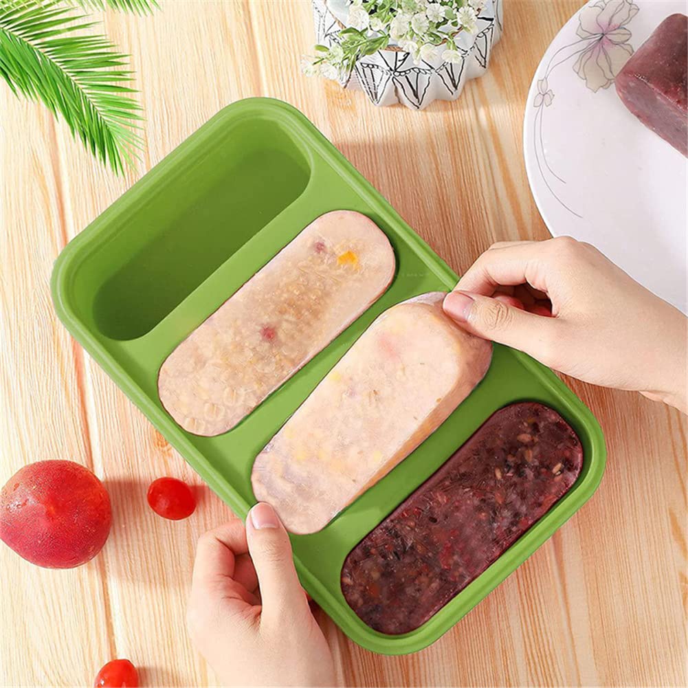 Vassoio per congelatore in silicone Garvee a 4 celle per zuppe, brodo e salse, 4 cubetti con coperchi, conservazione degli alimenti, rosso
