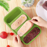 Vassoio per congelatore in silicone Garvee a 4 celle per zuppe, brodo e salse, 4 cubetti con coperchi, conservazione degli alimenti, rosso