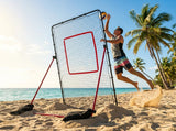 Garvee Rete Rebounder Doppia Faccia Regolabile 102x114 cm, Telaio Acciaio 2,54 cm, Pieghevole, Multi-Angolo, PE Resistente, Baseball e Pallavolo, 119x119 cm, Nero - Black&Red