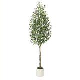 Garvee Albero di Ulivo Finto 7 ft - Rami Naturali, Foglie Realistiche, Vaso Bianco in Cemento, Casa e Ufficio, Facile Manutenzione, Stabile