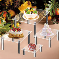 Garvee Tortenständer Acrilico Trasparente 20cm Mit Robuste Metallbeine Für Hochzeiten Und Feste Quadratisch Transparent