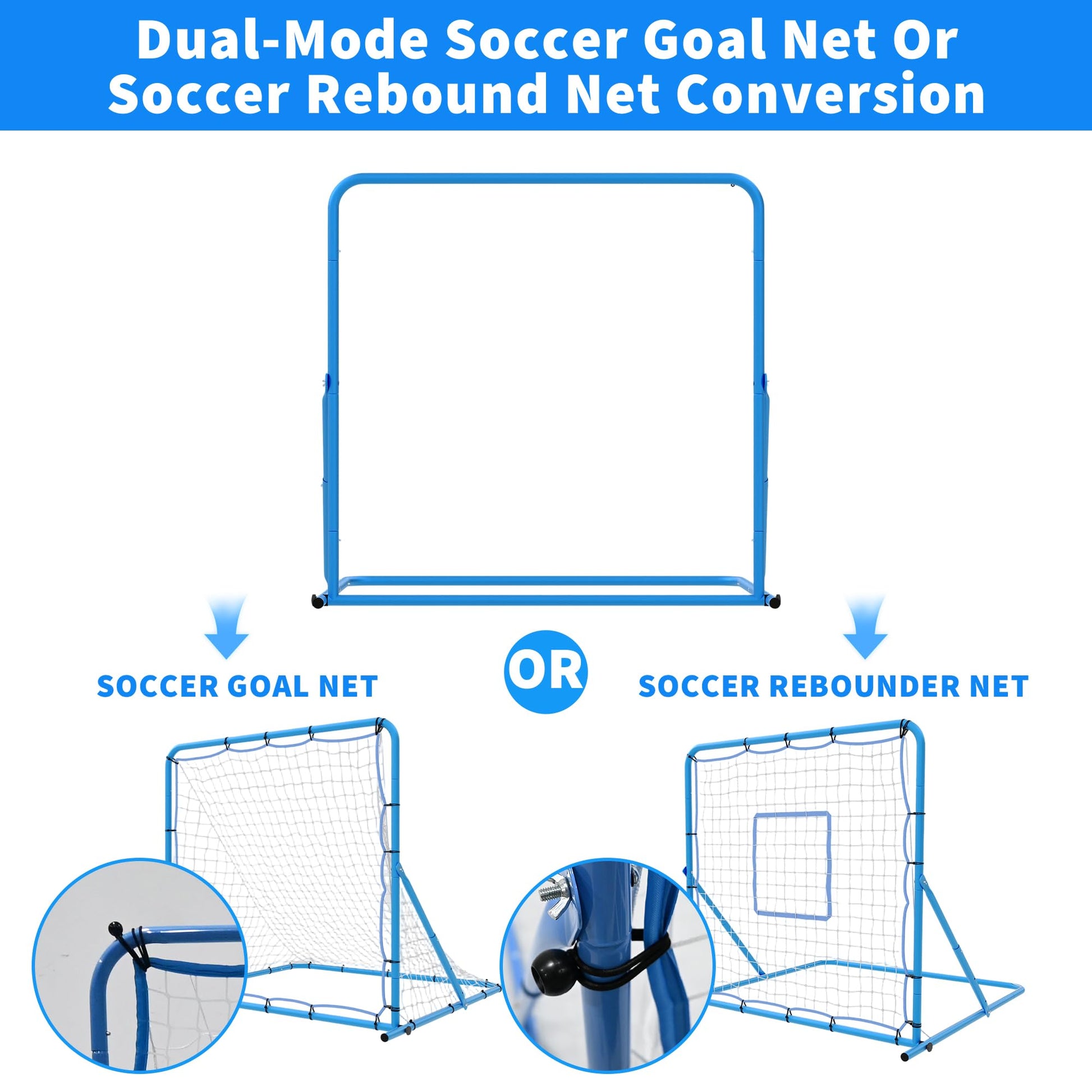 Porta da calcio Garvee Rebounder – Regolabile e robusta, ideale per l’allenamento in giardino e per la praticità del tiro.