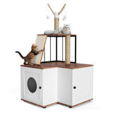 Garvee Tiragraffi per Gatti, Grande Tiragraffi in Legno 2 in 1 Multi-Tier, con Lettiera Nascosta e Palline Sospese, per Uso Interno