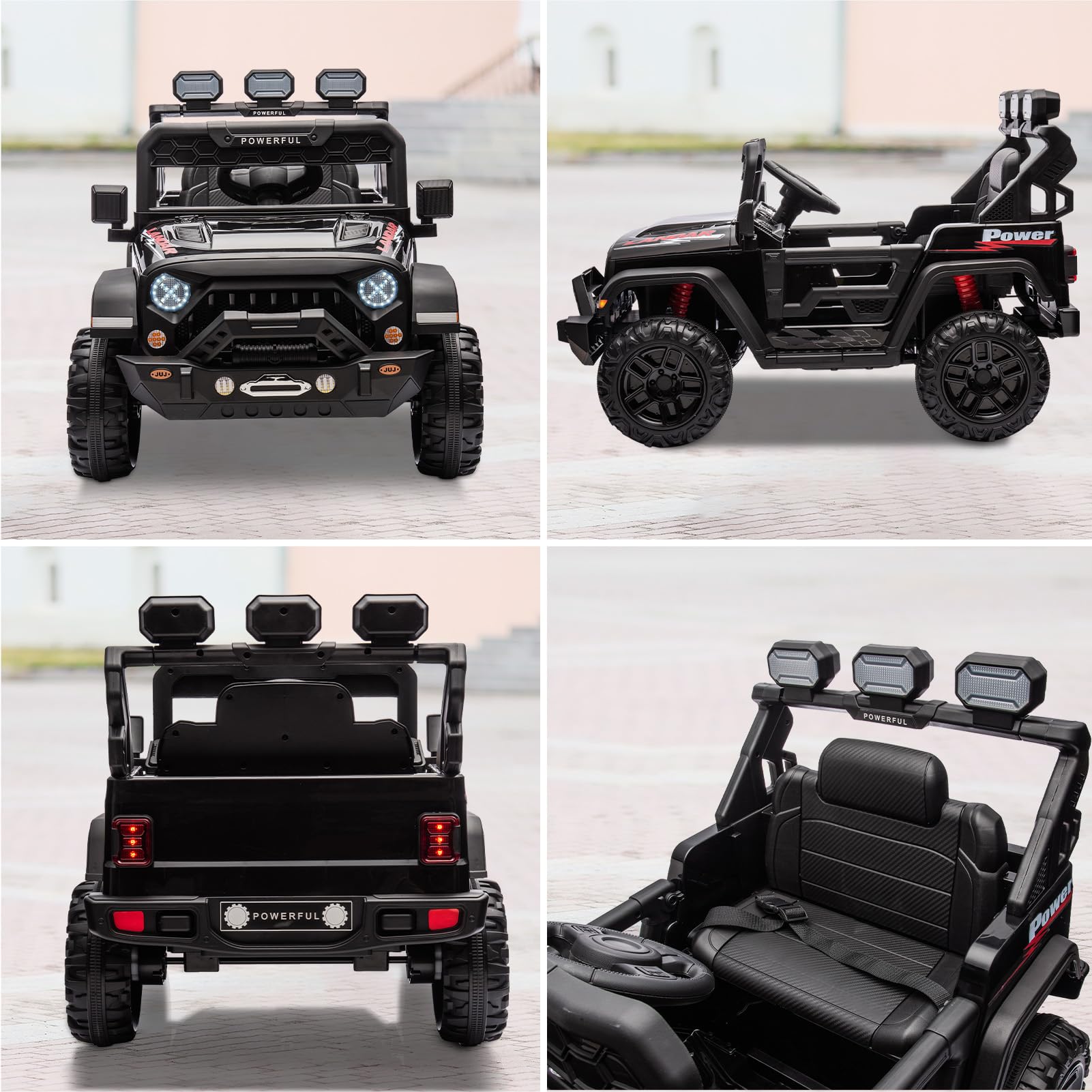 Auto elettrica per bambini Garvee con batteria potenziata da 12 V 7 Ah, veicolo elettrico a 3 velocità, 2 modalità di funzionamento, nera, per bambini da 1 a 8 anni