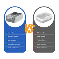 Lettiera per gatti Garvee in acciaio inox con coperchio, profonda 6'', grande capacità, antiruggine, con paletta setacciante e doppio tappetino per lettiera, bordo alto senza cuciture, facile da pulire, per uso domestico