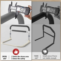 Sponda per letto Garvee per anziani, regolabile in altezza, grigio bianco, 64x55x36.5~43.5 cm, protezione anticaduta, robusta e sicura