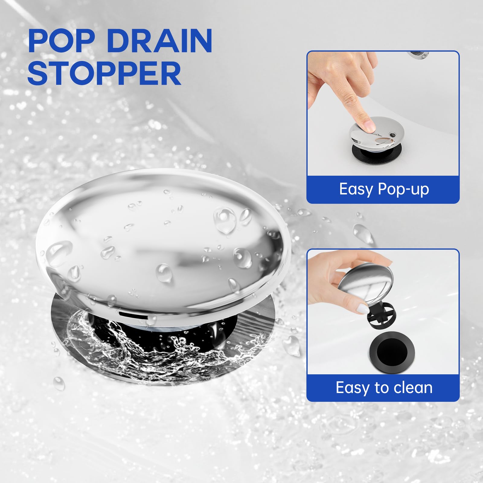 Rubinetto per bagno Garvee da 8 pollici, rubinetto per lavabo cromato, 3 fori, diffuso in ottone, 2 maniglie, design classico per bagno