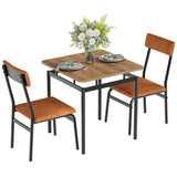 Set Tavolo da Pranzo Garvee 3 Pezzi per 2 Persone, Salvaspazio, Telaio in Metallo, Sedie in Pelle PU, per Cucina e Appartamento, Design Ergonomico, Facile da Pulire