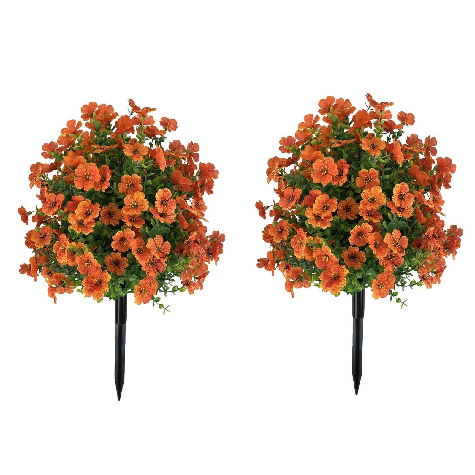 Albero artificiale di bosso Garvee con picchetto, confezione da 2, decorazione da giardino viola, 60 cm, resistente ai raggi UV, per uso esterno