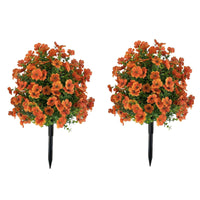 Albero artificiale di bosso Garvee con picchetto, confezione da 2, decorazione da giardino viola, 60 cm, resistente ai raggi UV, per uso esterno