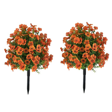 Albero artificiale di bosso Garvee con picchetto, confezione da 2, decorazione da giardino viola, 60 cm, resistente ai raggi UV, per uso esterno